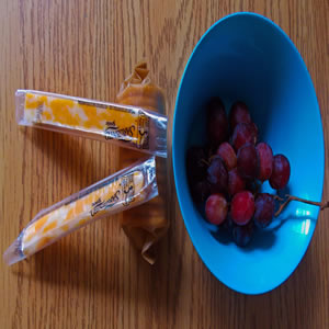 cheese & crackers & grapes