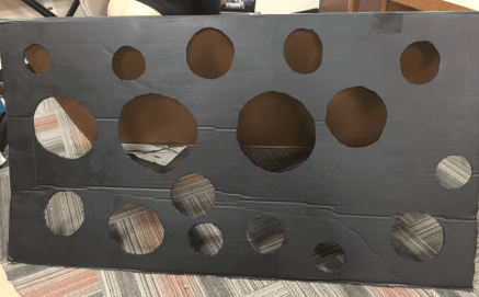 Box with holes painted in black